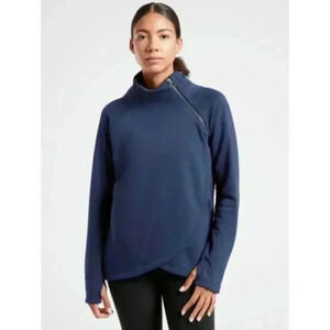 Athleta Cozy Karma Asym Pullover Size S Blue #41